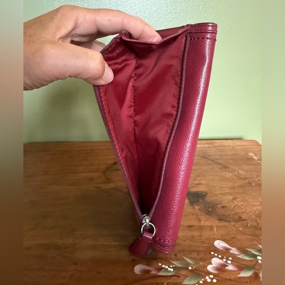 COACH PARK LEATHER TURNLOCK SLIM ENVELOPE WALLET CRIMSON RED WITH PLACE CARD - Picture 2 of 5